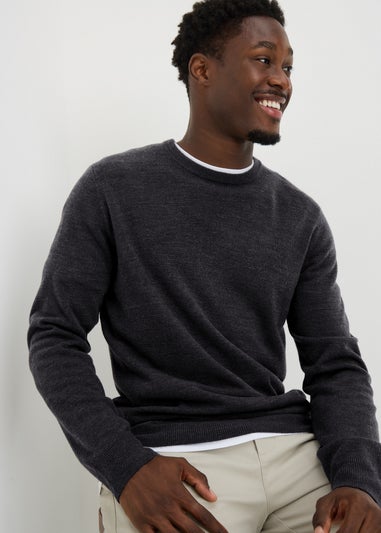 Charcoal Soft Touch Crew Neck Jumper