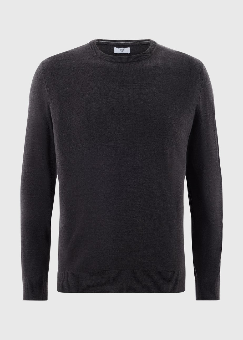 Charcoal Soft Touch Crew Neck Jumper