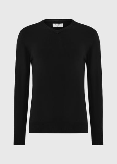 Black Soft Touch V-Neck Jumper