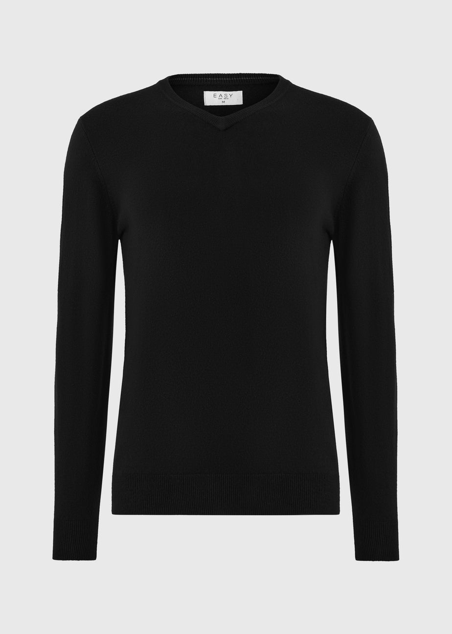 Black Soft Touch V-Neck Jumper