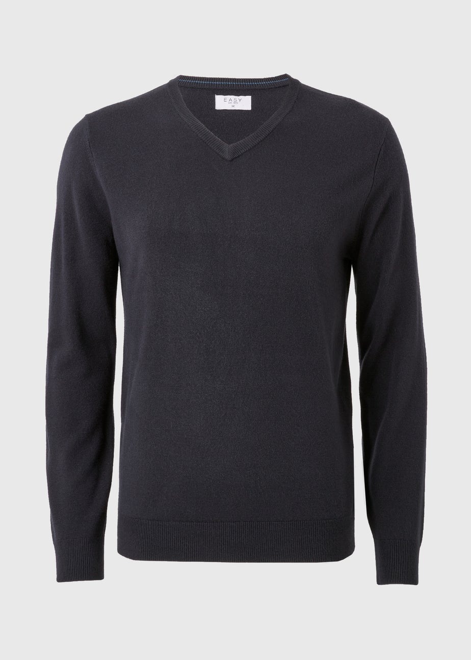 Navy Soft Touch V-Neck Jumper