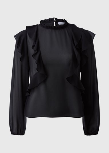 Black Ruffle Blouse