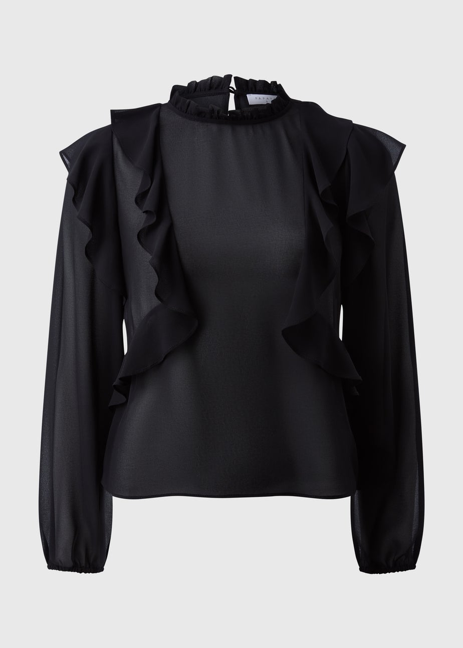 Black Ruffle Blouse