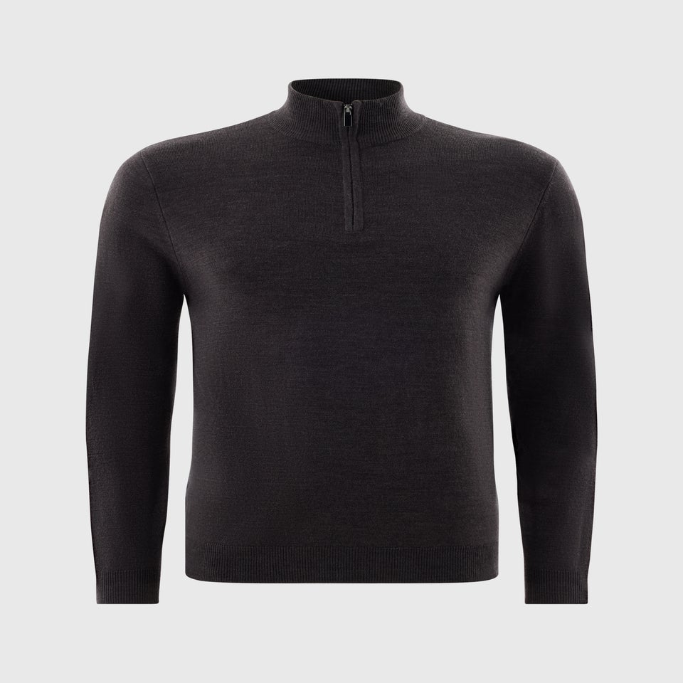Dark Grey Soft Touch 1/4 Zip Jumper