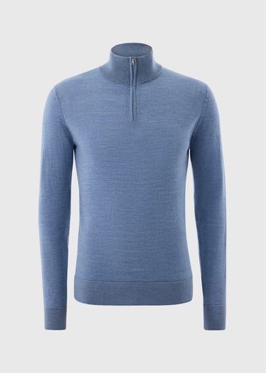 Blue Soft Touch 1/4 Zip Jumper