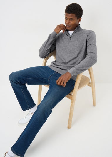 Grey Soft Touch 1/4 Zip Jumper