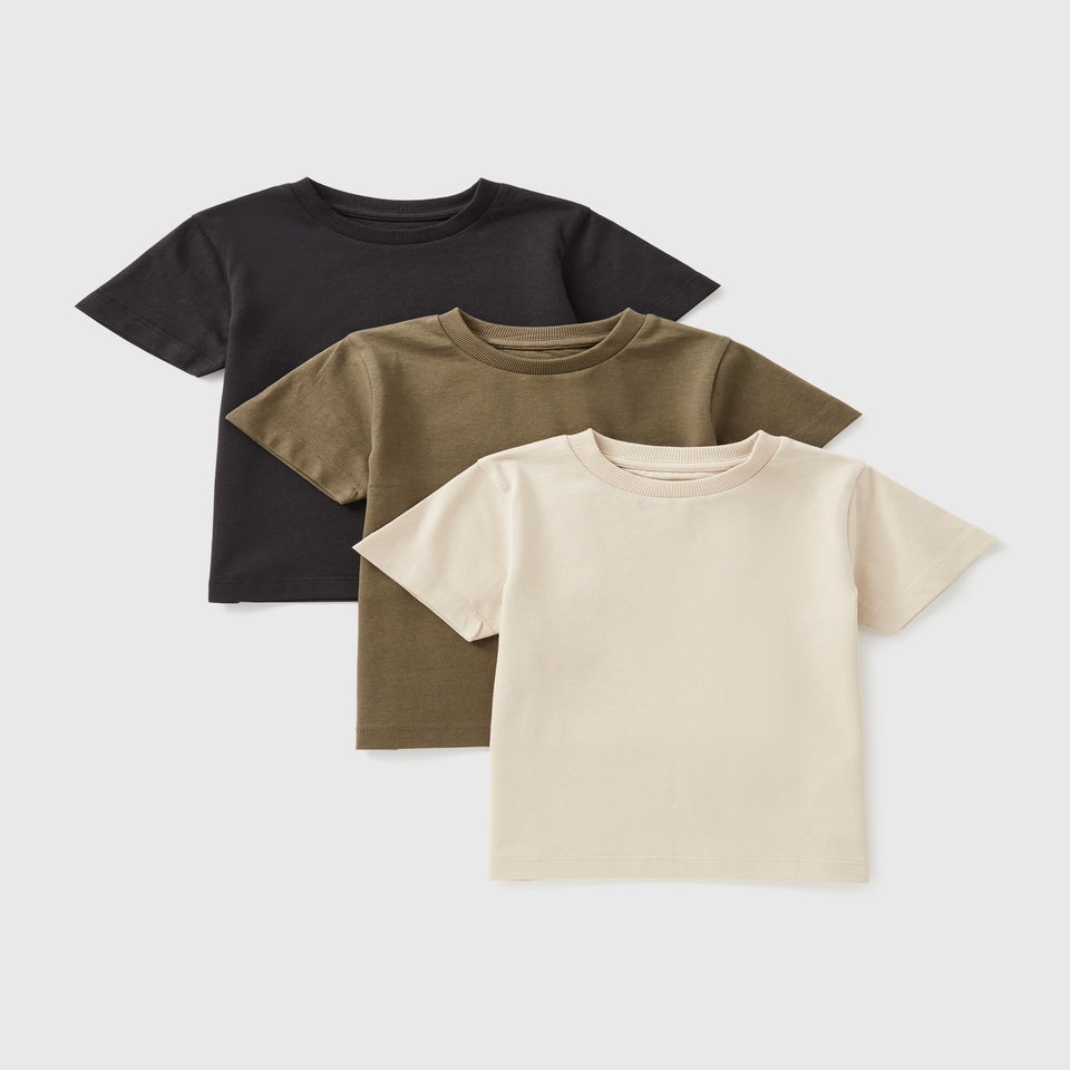 3 Pack Boys Multicolour T-Shirts (1-7yrs)