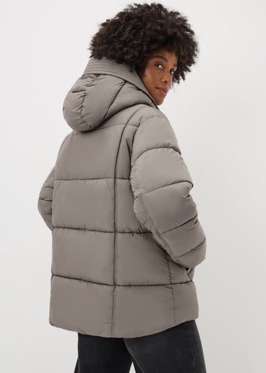 Beige Padded Puffer Coat
