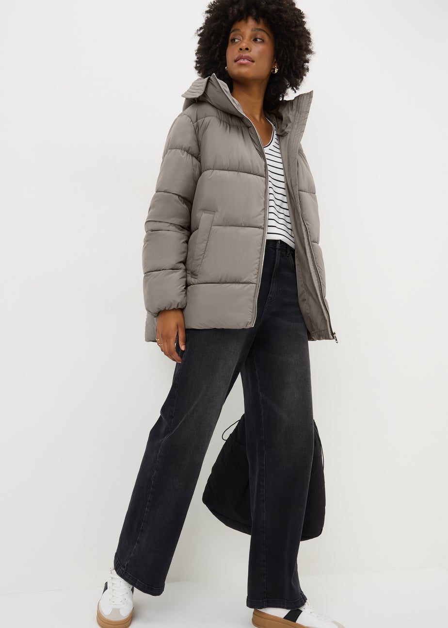 Beige Padded Puffer Coat