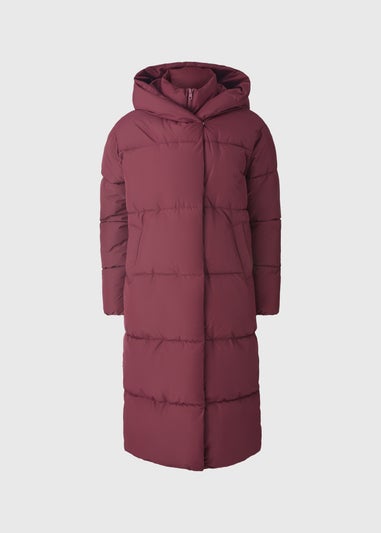 Burgundy Long Wrap Padded Coat
