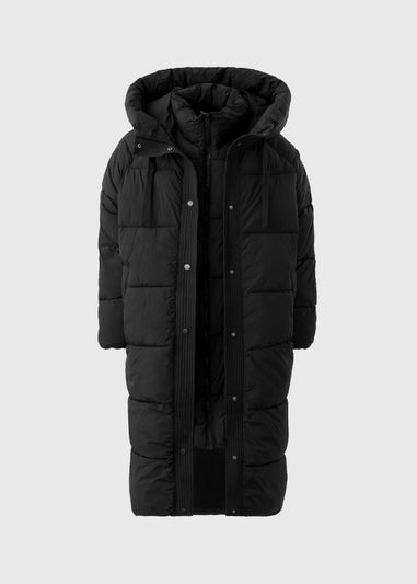 Black Longline Padded Coat