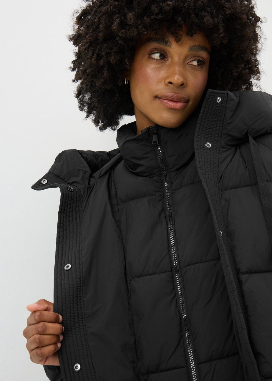 Black Longline Padded Coat