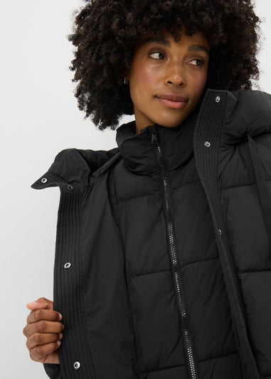 Black Longline Padded Coat