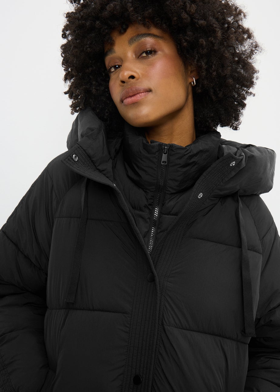 Black Longline Padded Coat