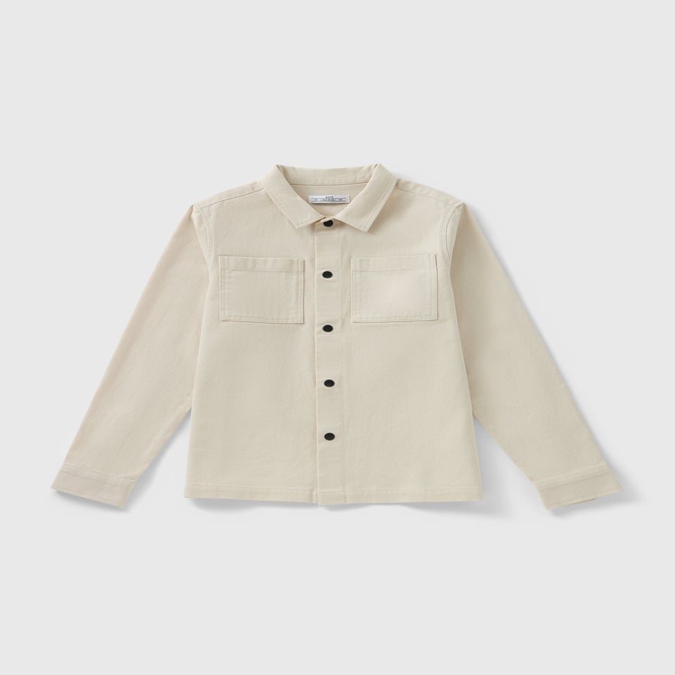 Boys Cream Twill Shacket (7-15yrs)