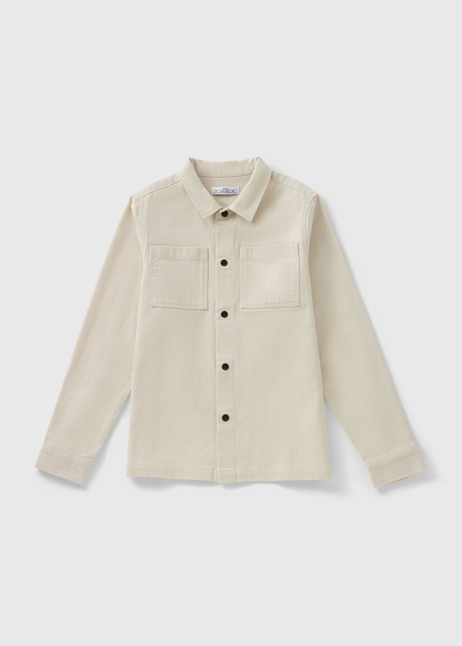 Boys Cream Twill Shacket (7-15yrs)
