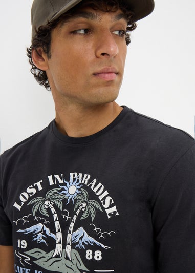 Dark Grey Palm Tree T-Shirt