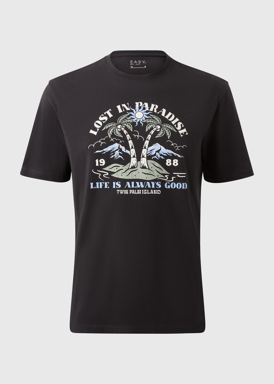 Dark Grey Palm Tree T-Shirt