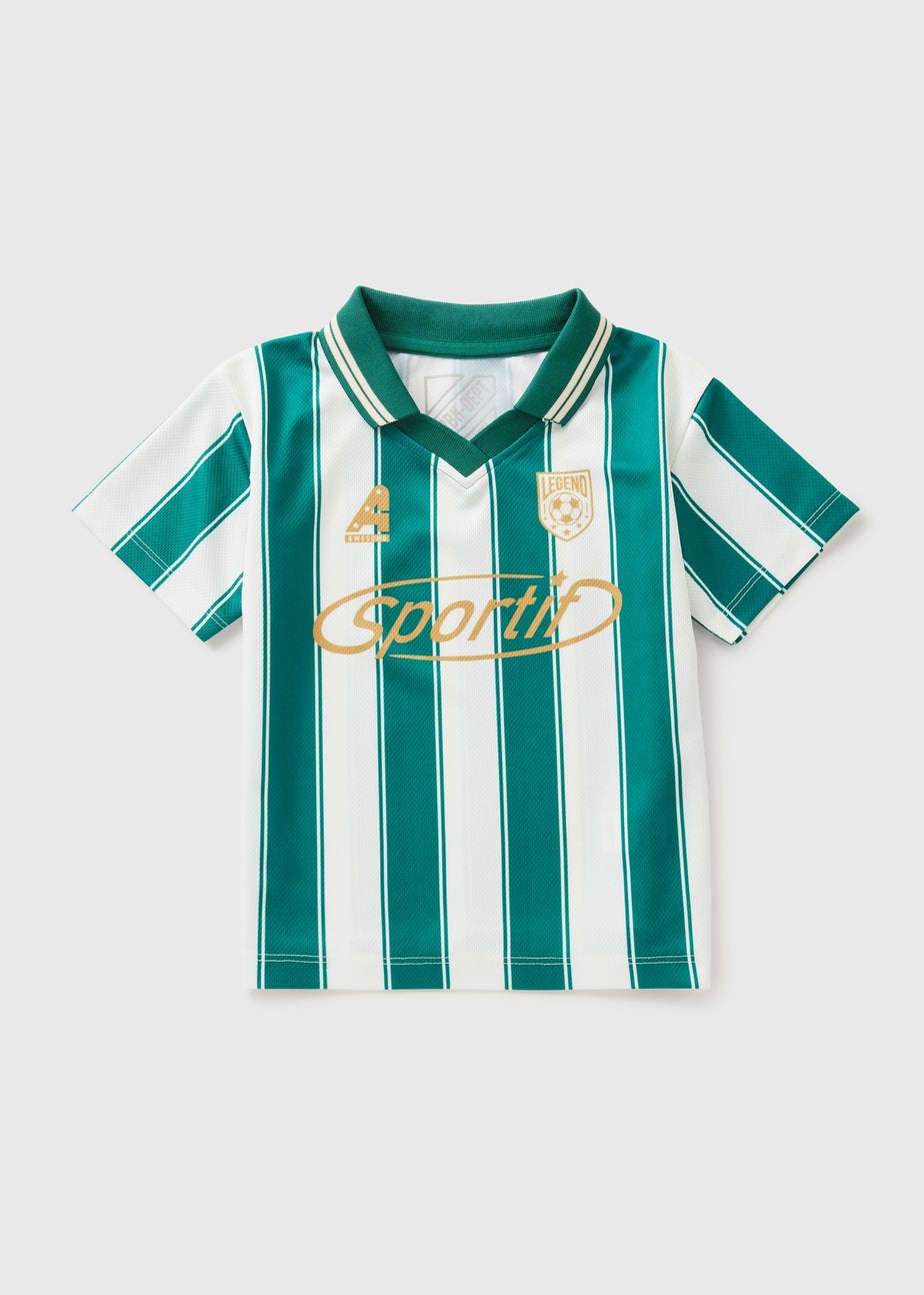 Boys Green Stripe Football T-Shirt (1-7yrs)