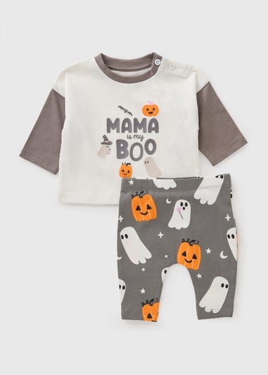 Baby Charcoal Halloween Mama Top & Legging Set (Newborn-23mths)