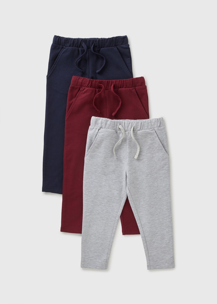 3 Pack Boys Burgundy Drawcord Leggings (1-7yrs)