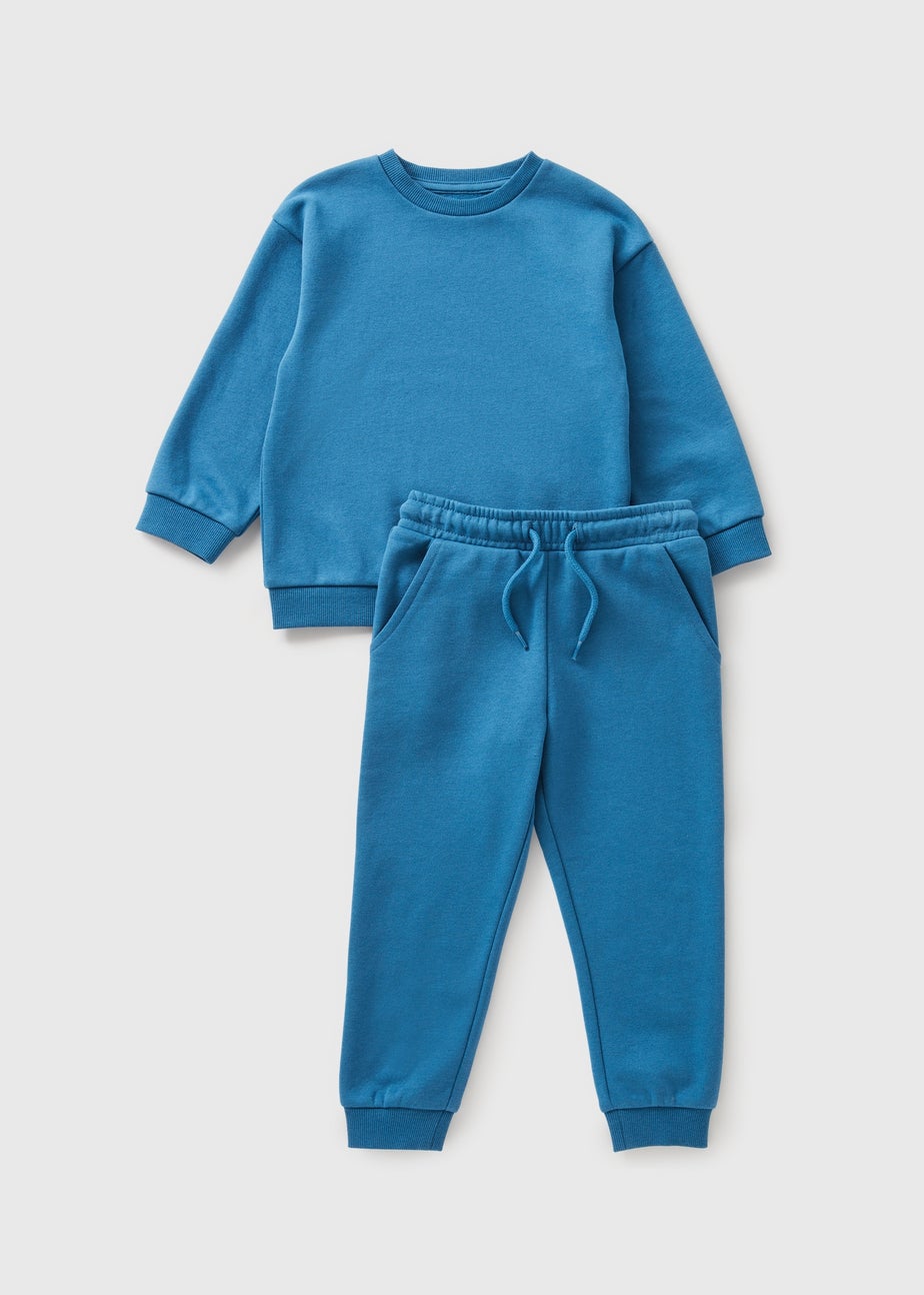 Boys Deep Blue Sweatshirt & Jogging Bottoms Set (1-7yrs)