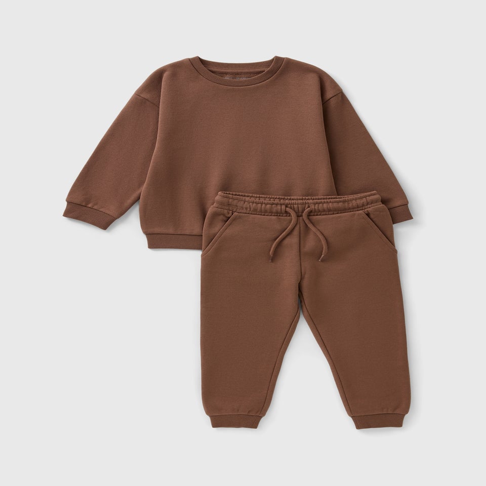 Boys Brown Sweatshirt & Jogging Bottoms Set (1-7yrs)