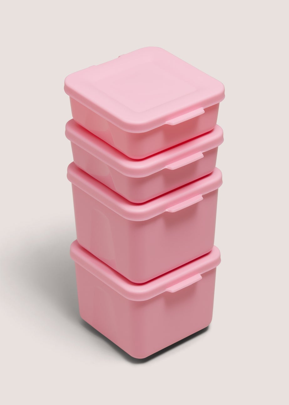 4 Pack Pink Snack Pots