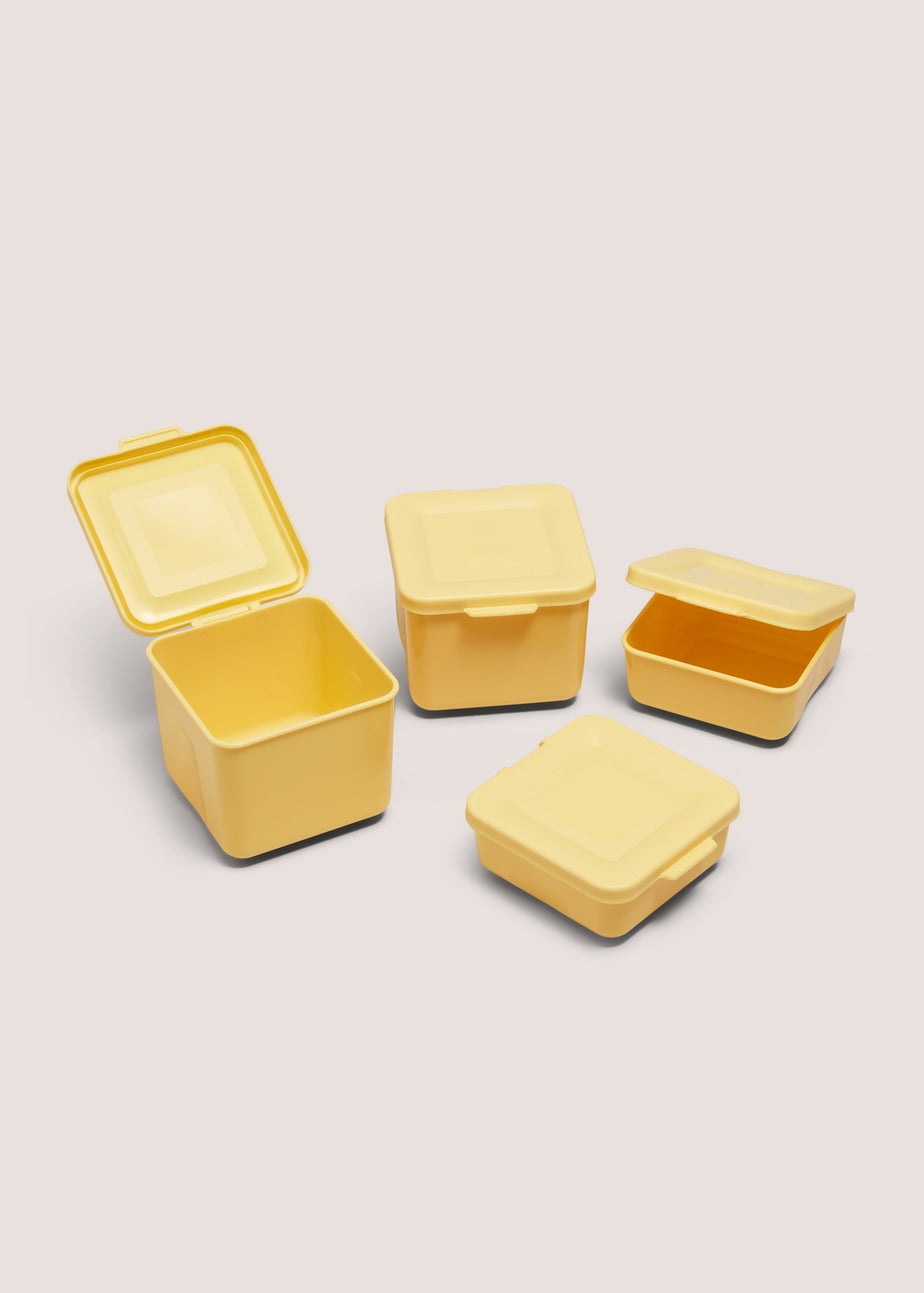 4 Pack Yellow Snack Pots
