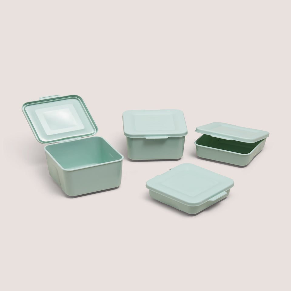 4 Pack Green Snack Pots