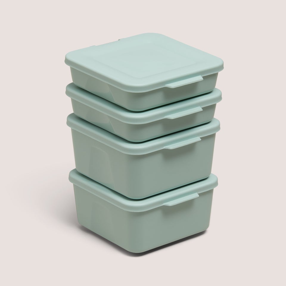 4 Pack Green Snack Pots