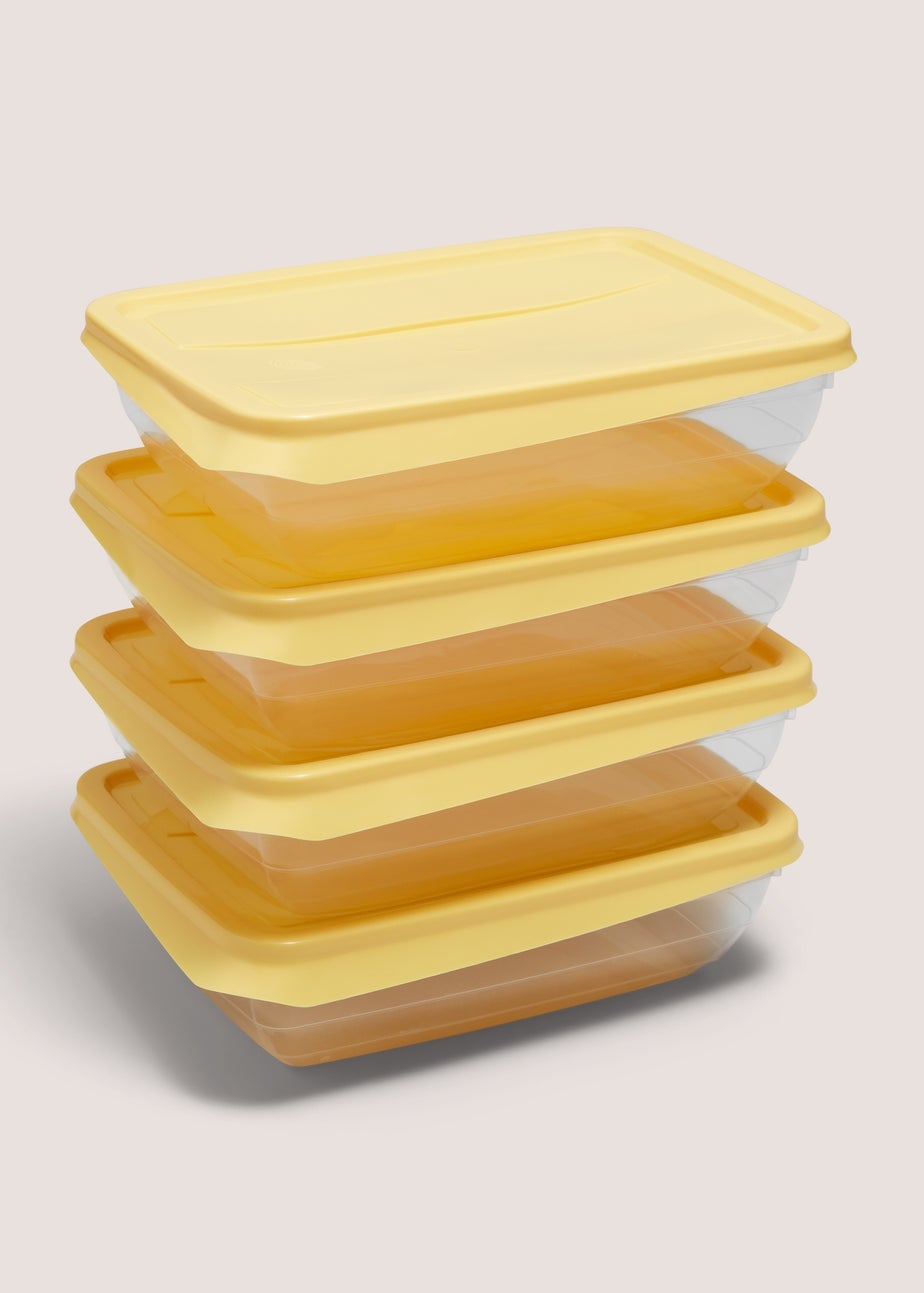 4 Pack Yellow Food Containers