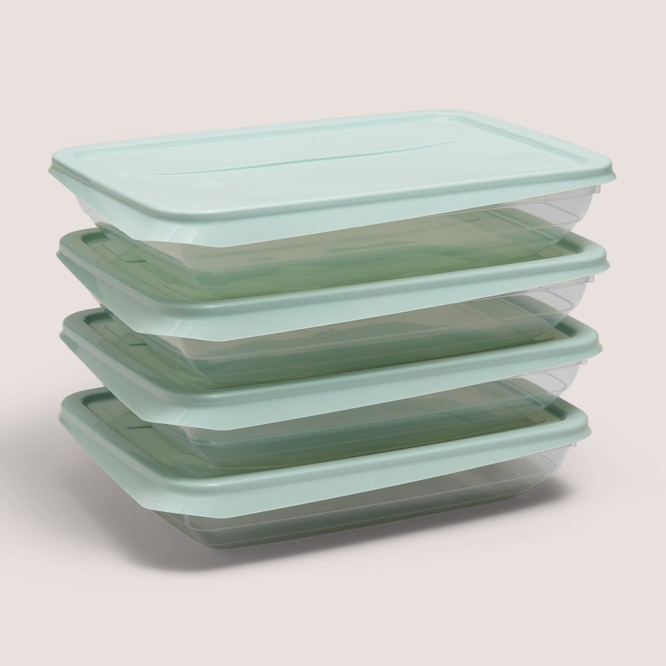 4 Pack Green Food Containers