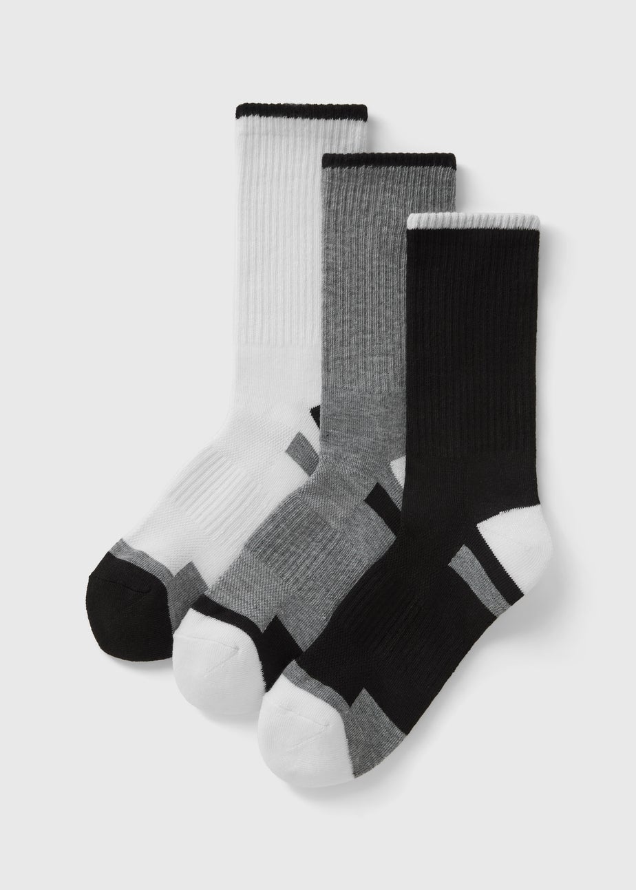 3 Pack Multicolour Athletic Sports Socks
