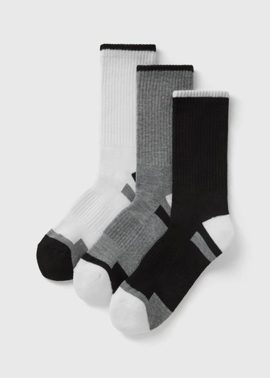 3 Pack Multicolour Athletic Sports Socks