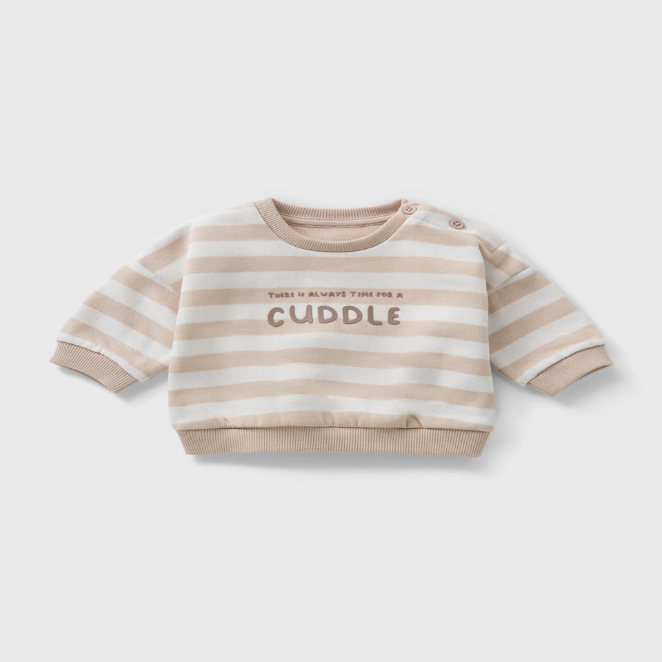 Baby Stone Stripe Cuddle Sweatshirt (Newborn-23mths)