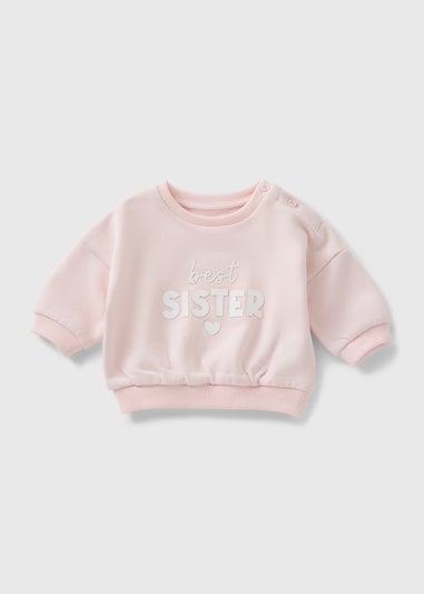 Baby Pink Best Sister Sweatshirt (Newborn-23mths)