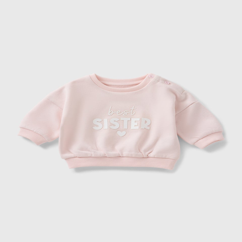 Baby Pink Best Sister Sweatshirt (Newborn-23mths)