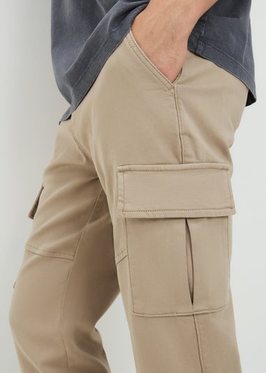 Stone Knitted Cargo Trousers