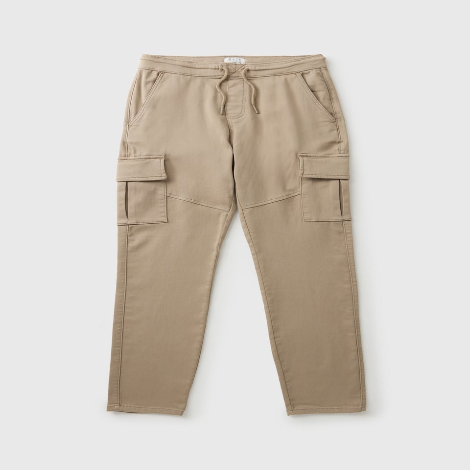 Stone Knitted Cargo Trousers