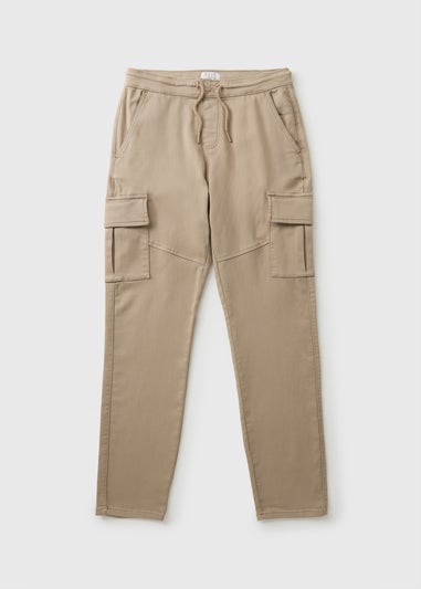 Stone Knitted Cargo Trousers
