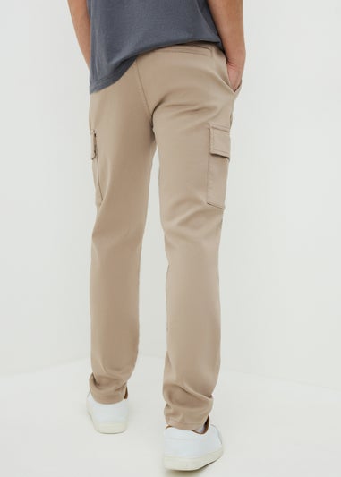 Stone Knitted Cargo Trousers