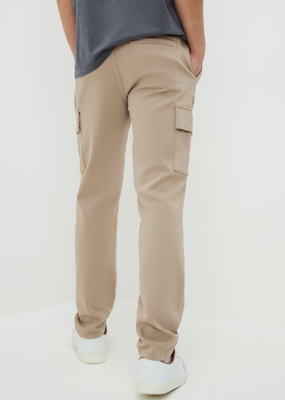 Stone Knitted Cargo Trousers