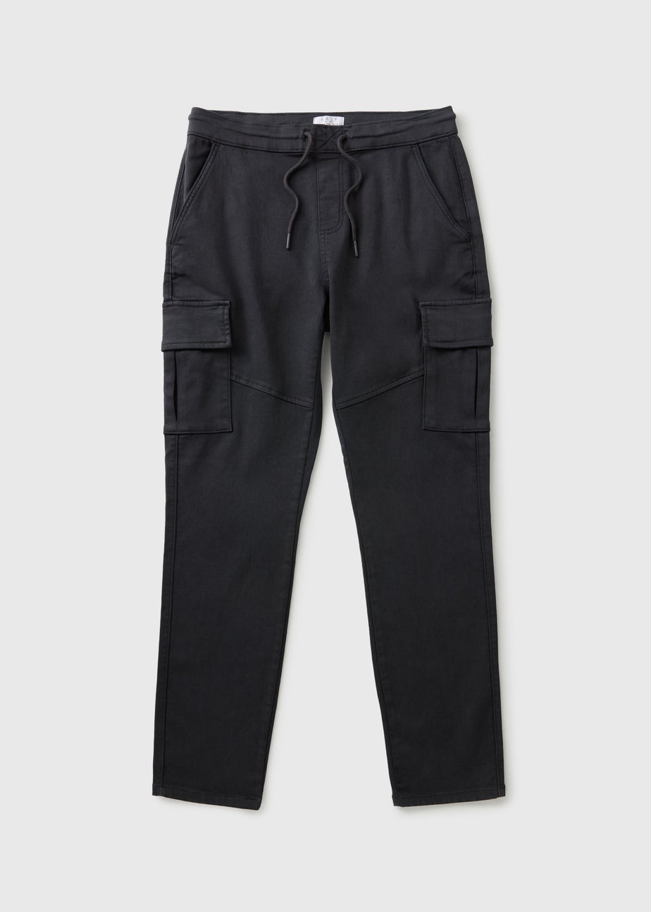 Charcoal Knitted Cargo Trousers