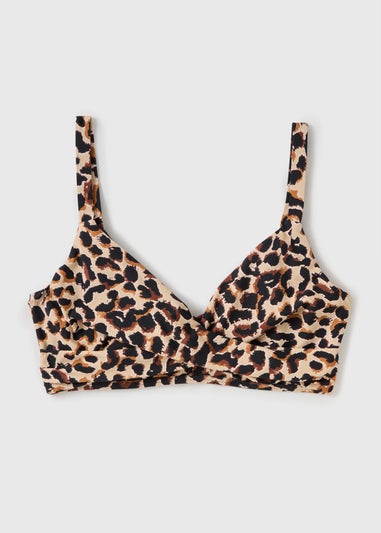 DD+ Brown Leopard Shapewear Bikini Top