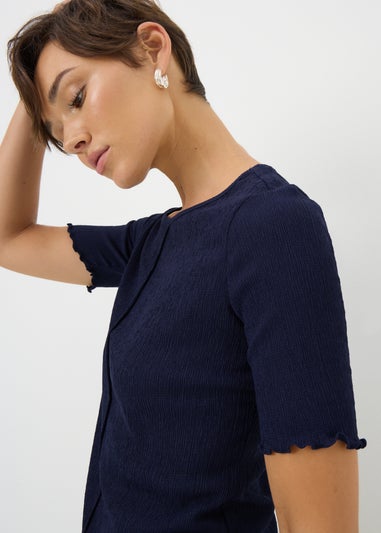 Navy Textured Crew T-Shirt