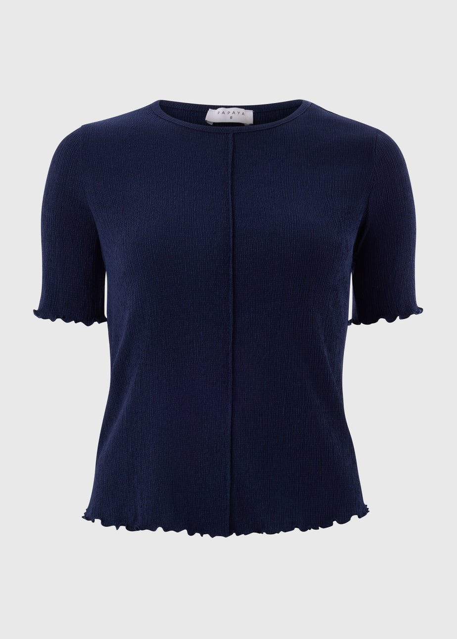 Navy Textured Crew T-Shirt