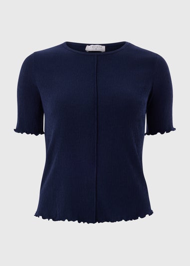 Navy Textured Crew T-Shirt