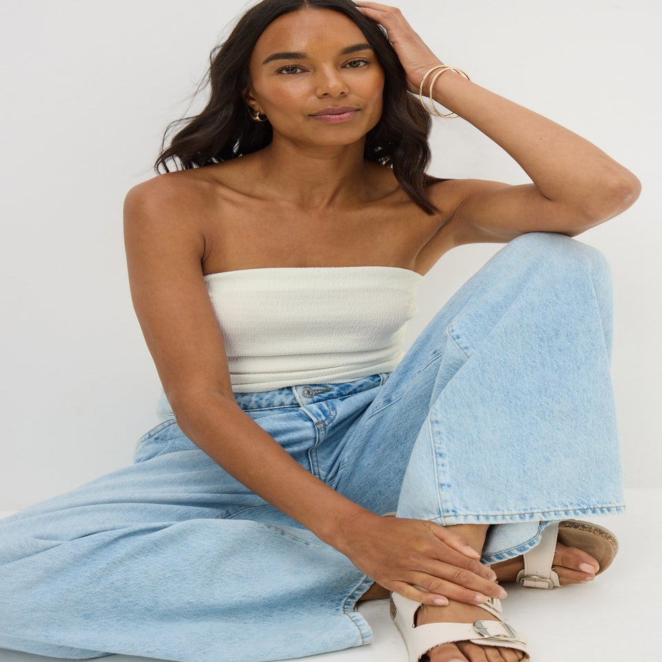 Cream Textured Bandeau