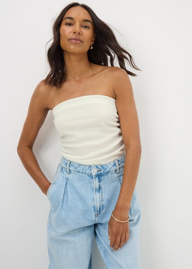 Cream Textured Bandeau